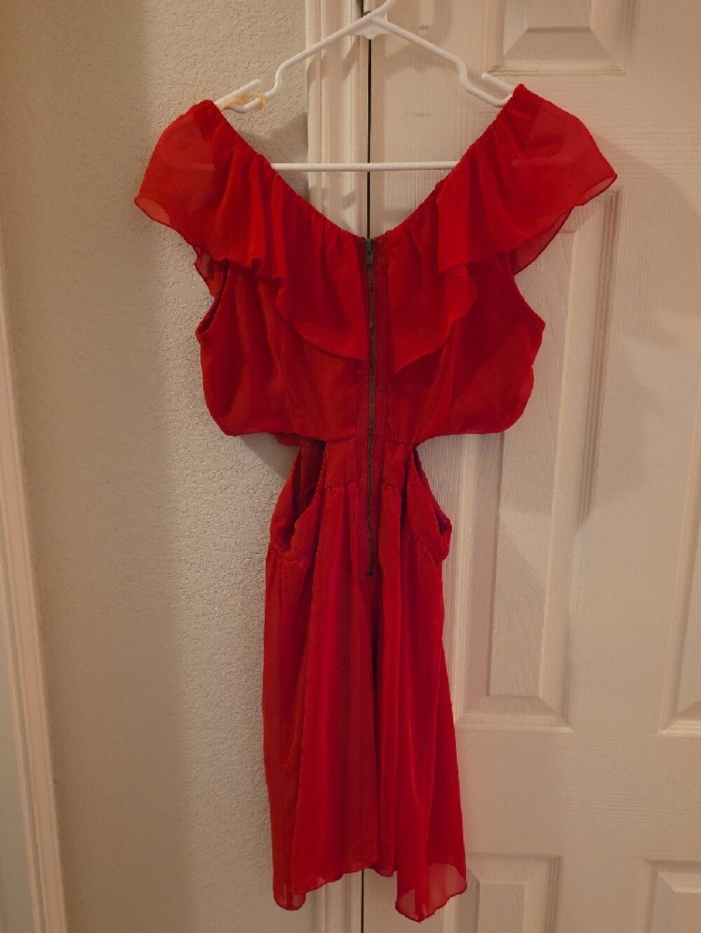 Speechless Red Ruffle Mini Dress - Picture 3 of 3